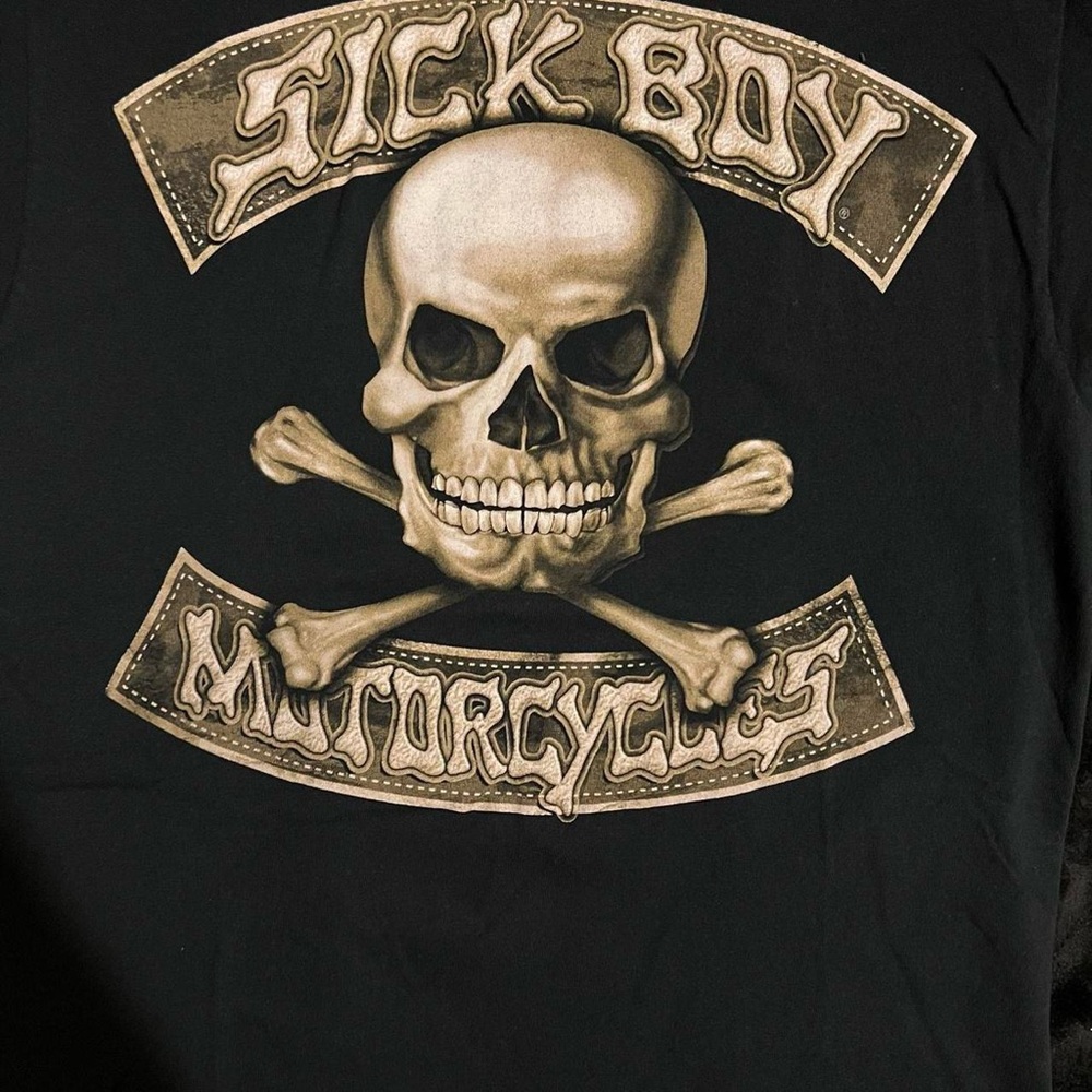 Sick Boy Motorcycle Heavy Cotton Black Tee